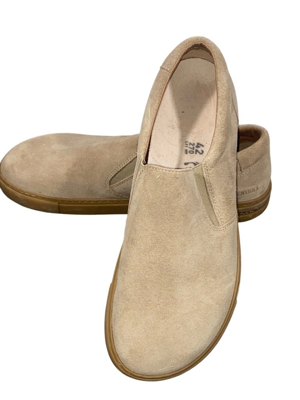 Birkenstock Oswego Slip-On Shoes Beige Suede Casual Comfort Lightweight Size 42